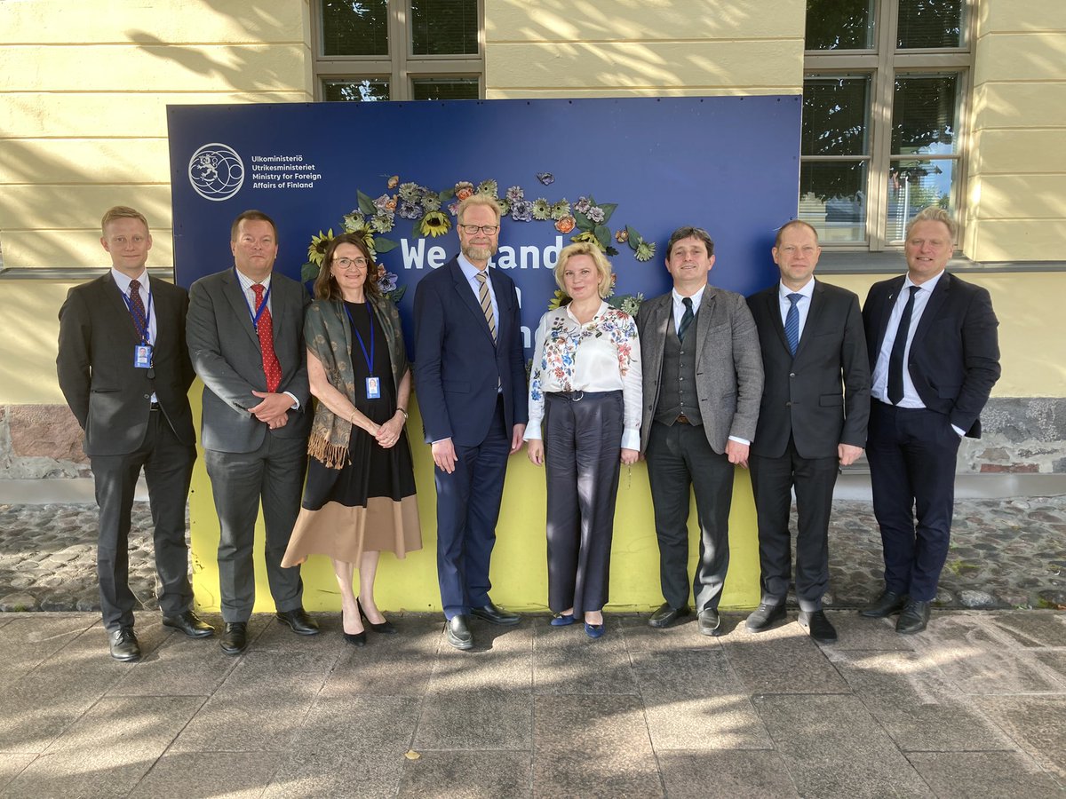 Delighted to meet Amb <a href="/OlgaDibrova1/">Olga Dibrova 🌻</a> and <a href="/UA_Emb_FI/">UKR Embassy in FIN</a> team on the wide cooperation agenda btw 🇫🇮&amp;🇺🇦. After recent reorganisation of <a href="/Ulkoministerio/">MFA Finland 🇫🇮</a> the Euro-Atlantic Dept. now covers relations with all EU and Nato countries and those aspiring to join. We #StandWithUkraine 🇫🇮🇺🇦