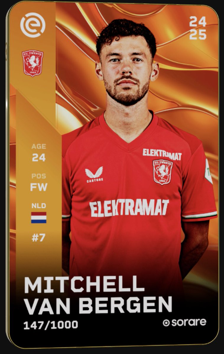 🔥GIVEAWAY TIME🎁

We are giving out #vanbergen 24/25 to celebrate the new cards on <a href="/Sorare/">Sorare</a> 

To partecipate:
💛Like
👤Follow
♻️Retweet

🗓️Deadline: Sunday 15

#SorareGiveaway #Sorare