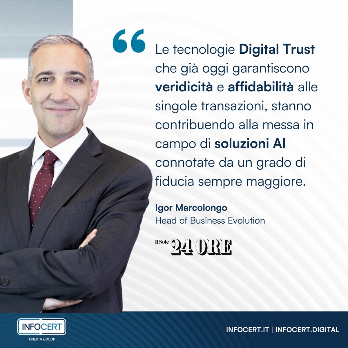 Come possiamo approcciare in maniera sicura e affidabile all’#IntelligenzaArtificiale?

Ne abbiamo parlato sul <a href="/sole24ore/">IlSole24ORE</a> 👇

econopoly.ilsole24ore.com/2024/09/11/dig…

#DigitalTrust #InfoCert #AI