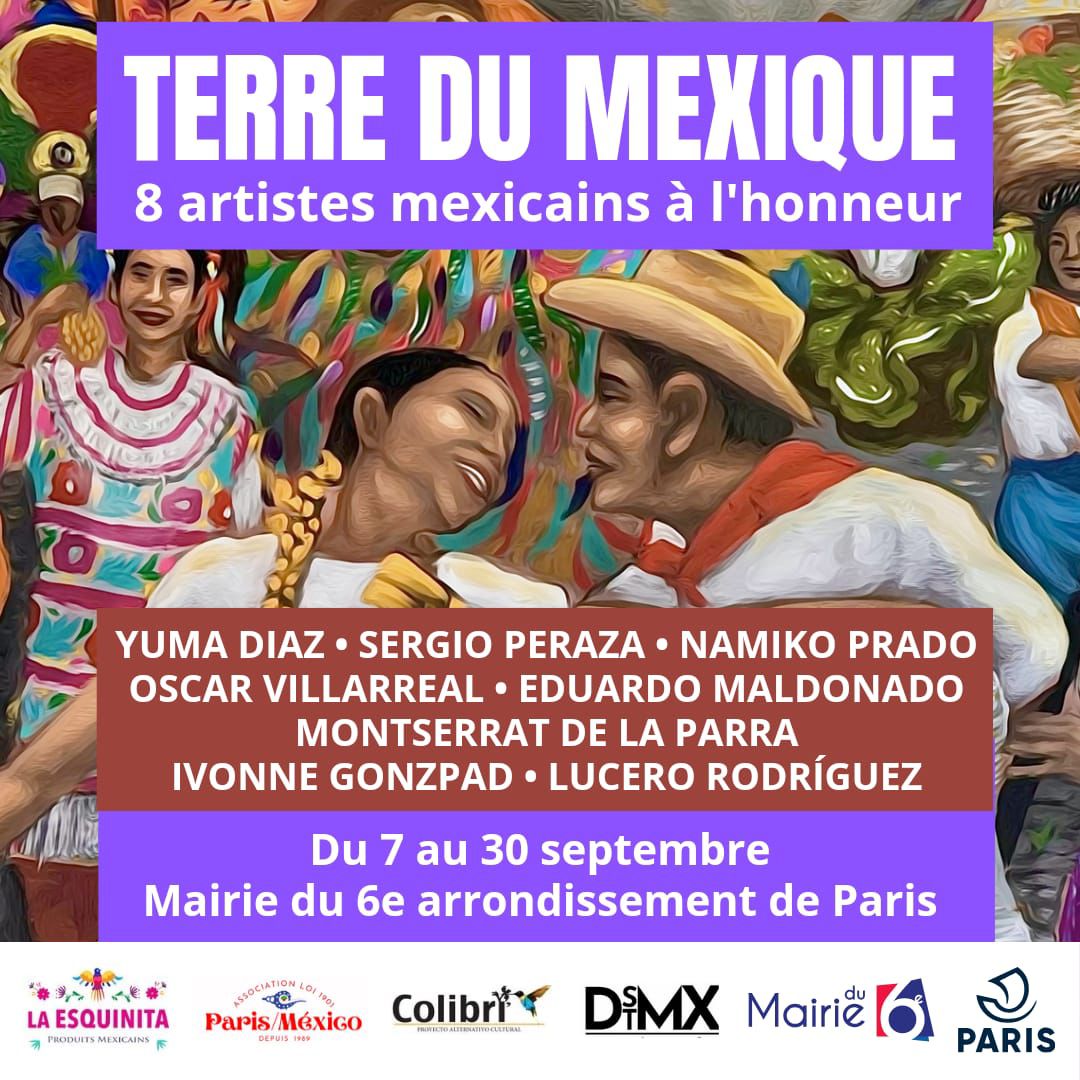Ravie d'assister à l'inauguration de l'expo "Terre du Mexique" à la <a href="/mairie6paris/">Mairie du 6ᵉ</a> aux côtés du maire <a href="/jp_lecoq/">Jean-Pierre Lecoq</a> et de Nicolás Jiménez. Bravo aux 8 artistes 🇲🇽 invités pour la richesse et la diversité de leurs œuvres, qui reflètent la vitalité de leur environnement d'accueil !