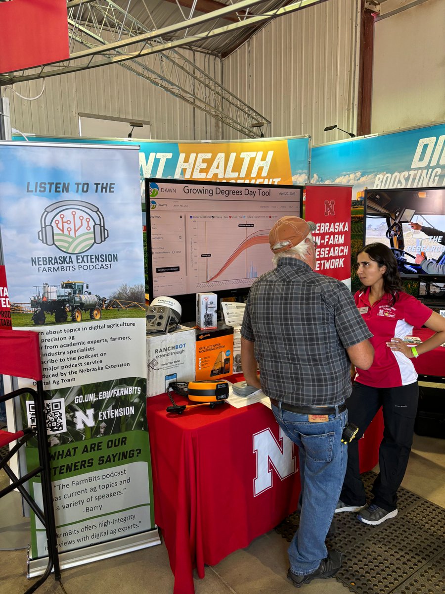 GuilleBalboa's tweet image. Presenting our @DawnProj Dashboard at the Digital Ag booth at the #HHD24. Great interaction with +100 farmers and students on day 2. Thank you Nebraska Governor @jim_pillen, for stopping by! @unlagrohort @UNL_IANR @waterforfood @UNLExtension @GuilleBalboa