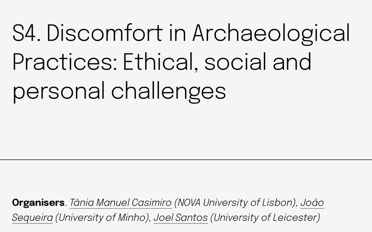 Session 3 finds a counterpart in S4. Discomfort in Archaeological Practices: tag2024.wordpress.com/2024/09/05/s4-…
