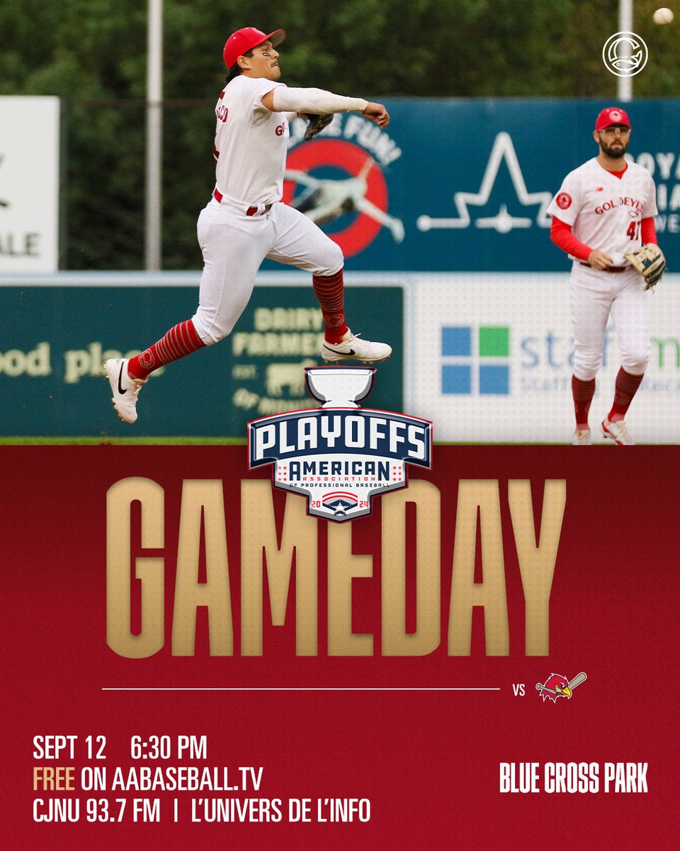 Wpg_Goldeyes's tweet image. Win or go home 🤞

📍 Blue Cross Park
⏰ 6:30 PM
📺 FREE on aabaseball.tv
🎧 CJNU 93.7 FM | l’Univers de l’Info
