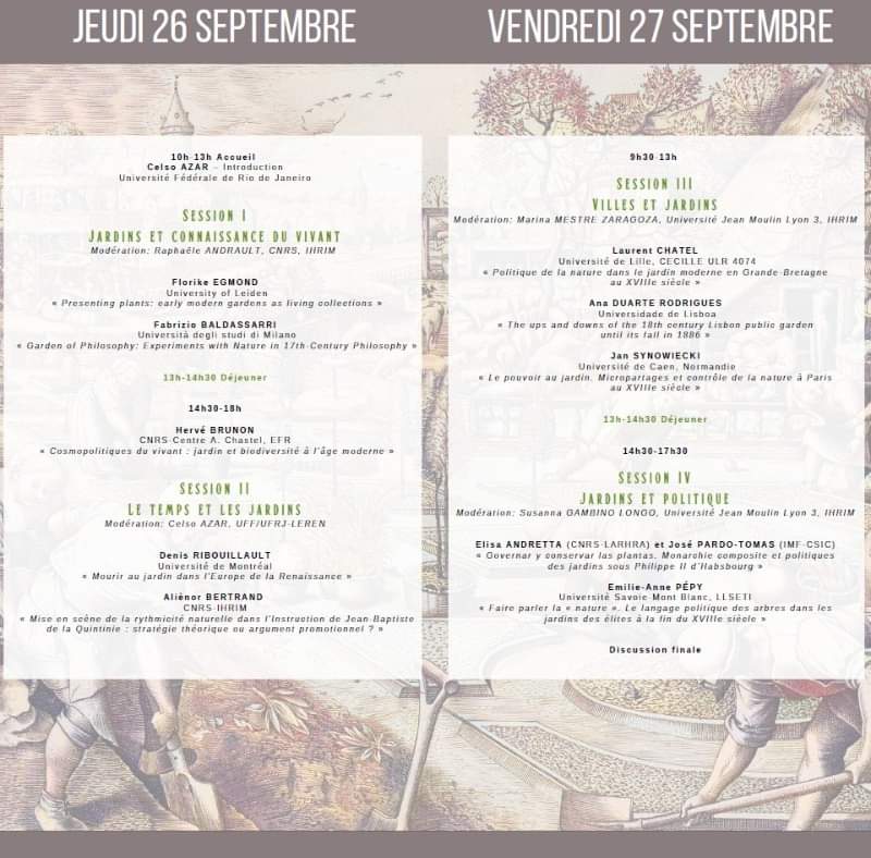 FabrizioBaldas6's tweet photo. 📣conference announcement! Conference on gardens and nature in modern science, philosophy and politics in Lyon (in French and English). #plantstudies #plantknowledge #plantphilo with a great programme⤵️ #gardens #experiments 🌱🍀🌳 https://t.co/0aVyX7PQ1Y