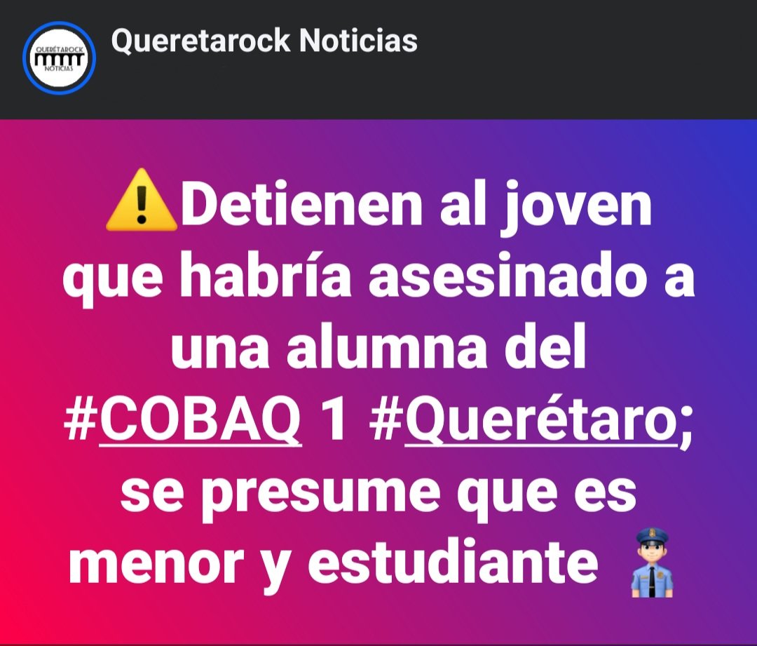 QueretarockNoti's tweet photo. 🚨⚠️Se espera que el menor sea vinculado a proceso en próximos días👮🏻‍♂️🚔

#QueretarockNoticias #Querétaro #COBAQ #Noticias https://t.co/FJkIcg2m9G