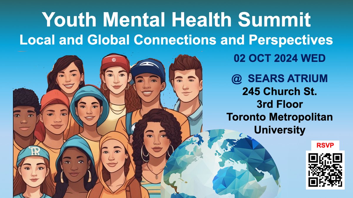 Research – Toronto Metropolitan University (@researchtmu) on Twitter photo Register before Friday, Sept. 27, for Linking Hearts' Youth #Mental #Health Summit hosted at <a href="/TorontoMet/">Toronto Metropolitan University</a>. Explore local and global perspectives and innovative mental health solutions to enhance youth well-being and resilience. Register now: bit.ly/4dVjpfq <a href="/fcstorontomet/">Faculty of Community Services</a> Register before Friday, Sept. 27, for Linking Hearts' Youth #Mental #Health Summit hosted at <a href="/TorontoMet/">Toronto Metropolitan University</a>. Explore local and global perspectives and innovative mental health solutions to enhance youth well-being and resilience. Register now: bit.ly/4dVjpfq <a href="/fcstorontomet/">Faculty of Community Services</a>