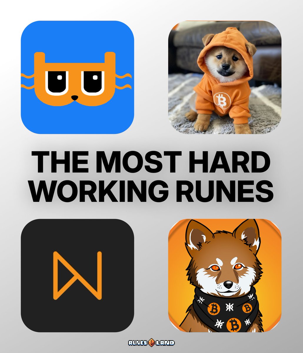 x402land's tweet photo. THE 4 MOST HARD-WORKING RUNES

GM, Runeslanders! Today we're going to take a look at the runes that have been doing the most to get eyes on their project. From distributing burgers, to spending massive amounts of money to secure being one of the first runes, let's dive in!

DOG•GO•TO•THE•MOON (@dogofbtc, @DOGTOTHEM00N) has, since its inception, been the largest and the most relevant rune, and there's good reason for that. Being one of the largerst airdrops of all time to having the backing of @LeonidasNFT, the $DOG gang is big and it keeps getting bigger! 

BAMK•OF•NAKAMOTO•DOLLAR (@bamkfi) the builders of $NUSD, they're working on bringing stablecoins to Runes - which means more liquidity to everyone. With tech like the Bitcoin Bond, they've also got the token $BAMK.

BILLION•DOLLAR•CAT (@billydollarcat) $BDC is the name. With their iconic cat masks, constant presence in all bitcoin events, and doing charity work around them, CAT has one of the most active communities around, and their work is appreciated. Keep up the good work!

LOBO•THE•WOLF•PUP (@lobothewolfpup) $LOBO has been around the wringer. We've talked to them in one of our AMAs, and it is ran much like a regular company, with massive investments to secure their low rune number (#9) and continuing their good work to spread the word of Lobo.