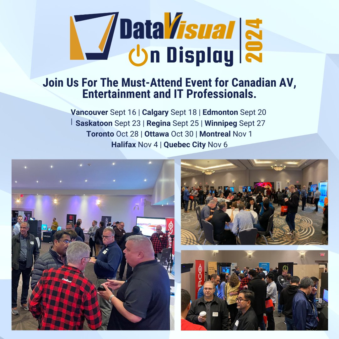 plpmag's tweet photo. “Don't miss out! ⏰

 Register now 👉 https://t.co/fI4tYLKBaD

 Experience hands-on demos of cutting-edge solutions from our top manufacturers! 🚀

#DataVisualOnDisplay #DVOD #AVTour #DataVisual” https://t.co/0pYuJlPZ1p