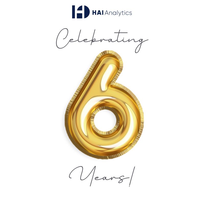 This week, we proudly celebrate SIX incredible years at HAI Analytics! 
We are honored and humbled by the amazing partners who have been with us on this journey. Your trust &amp; collaboration have made all the difference. Here's to many more years of innovation, growth, and impact!
