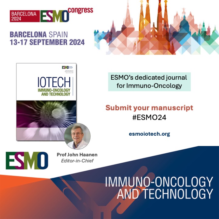 ESMO IOTECH (@esmo_iotech) on Twitter photo 💡 Presenting your work at #ESMO24 in Barcelona 🇪🇸? Looking for a home for your research work?
Consider submitting to <a href="/esmo_iotech/">ESMO IOTECH</a> 👇
🔗 esmoiotech.org 💡 Presenting your work at #ESMO24 in Barcelona 🇪🇸? Looking for a home for your research work?
Consider submitting to <a href="/esmo_iotech/">ESMO IOTECH</a> 👇
🔗 esmoiotech.org