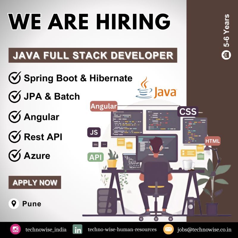 TechnoWise_ind's tweet photo. We're hiring JAVA Full Stack Developer

This is for a Great Place to Work Certified MNC ✨

#Java #FullStack #Angular #AWS #Azure #API #HTML #CSS #GPTWCertified #GreatPlaceToWork #MNC #SpringJPA #SpringBoot #JavaScript #Pune #Jobs 

Follow : #TechnoWise_India https://t.co/yXLal39DhT