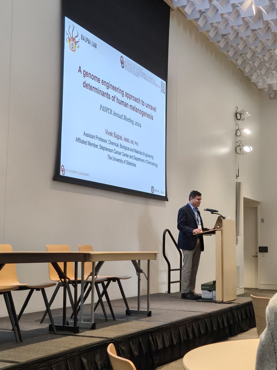 daniela_oaks's tweet image. We start the last session of @PASPCR1's annual meeting! @Vivek__Bajpai @OU_CBME is telling us how to study #pigmentation through genome engineering approaches!