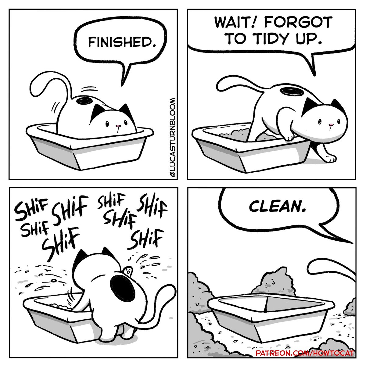 NEW COMIC: “Tidy”
.
HOW TO CAT is back! 
Subscribe on Patreon!
patreon.com/HowToCat