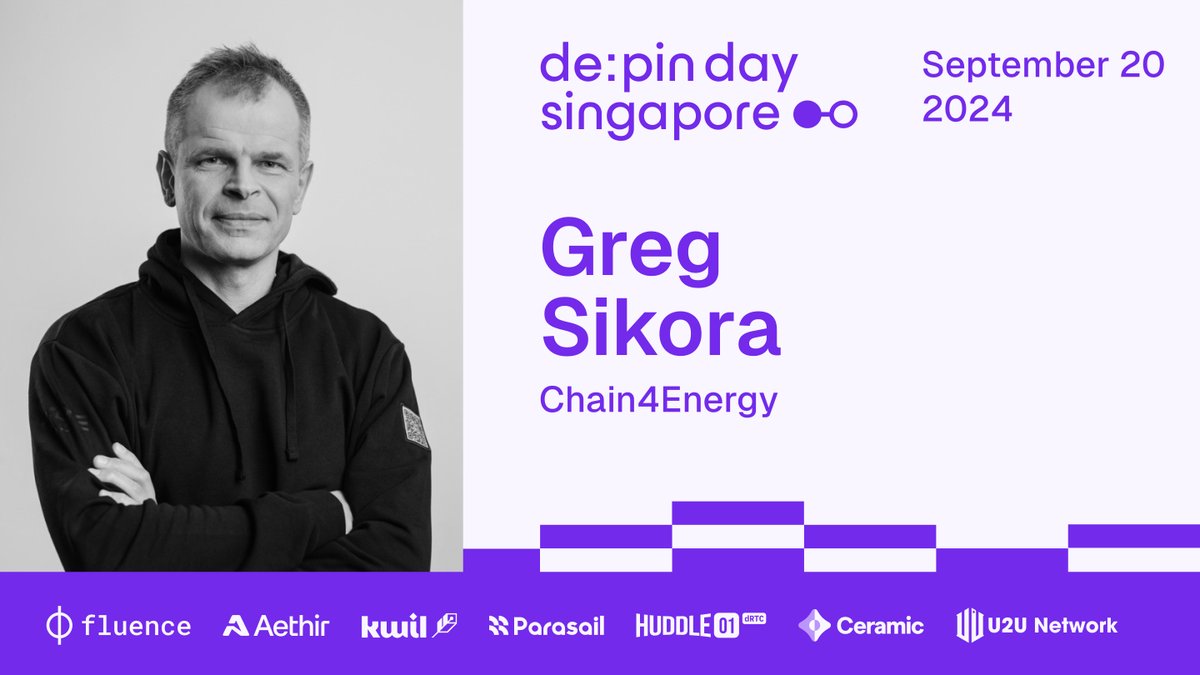C4E 🪐 (@chain4energy) on Twitter photo We're proud to announce that we will be participating in <a href="/depinday/">DEPIN DAY & DEPINED PODCAST</a> in Singapore! 🎉
Additionally, our CIO, <a href="/gsikora1/">GregSikora | C4E DePIN ⚛️ p2p⚡️</a>, will be taking part in a panel discussion on "Paving the Way to a Greener Future with DePIN." 💚
Looking forward to seeing you <a href="/linyao01/">Leo Lin</a> <a href="/jasonbadeaux/">Jason Badeaux</a> <a href="/jaicrypt/">Jai</a> We're proud to announce that we will be participating in <a href="/depinday/">DEPIN DAY & DEPINED PODCAST</a> in Singapore! 🎉
Additionally, our CIO, <a href="/gsikora1/">GregSikora | C4E DePIN ⚛️ p2p⚡️</a>, will be taking part in a panel discussion on "Paving the Way to a Greener Future with DePIN." 💚
Looking forward to seeing you <a href="/linyao01/">Leo Lin</a> <a href="/jasonbadeaux/">Jason Badeaux</a> <a href="/jaicrypt/">Jai</a>
