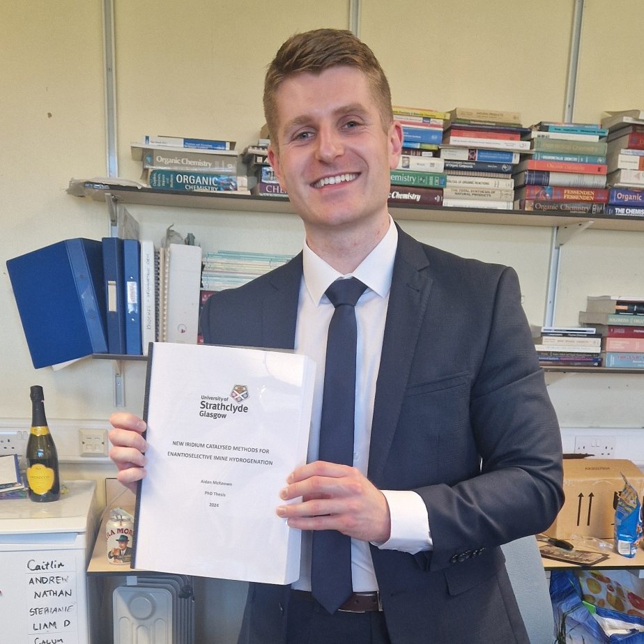 Kerr Group Research (@kerrgrpresearch) on Twitter photo Congratulations to Dr Aidan McKeown <a href="/aidanmckeown96/">Aidan McKeown</a> (our 76th PhD student) on a successful PhD defense. He smashed the tankard tradition! Many thanks to <a href="/UnsworthChem/">Dr Will Unsworth</a> as External Examiner, it was great to host you at Strathclyde. Congratulations to Dr Aidan McKeown <a href="/aidanmckeown96/">Aidan McKeown</a> (our 76th PhD student) on a successful PhD defense. He smashed the tankard tradition! Many thanks to <a href="/UnsworthChem/">Dr Will Unsworth</a> as External Examiner, it was great to host you at Strathclyde.