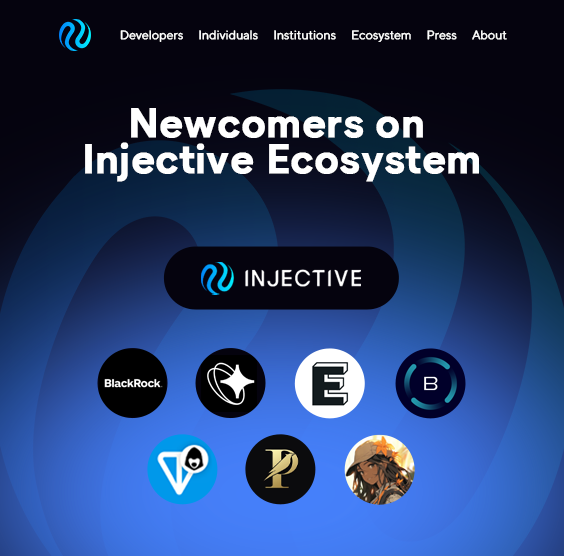 🔵 Newcomers on Injective Ecosystem

Build and use the best Web3 applications on @Injective, the fastest layer 1 blockchain shaping the future of #finance.

- <a href="/ton_blockchain/">TON 💎</a>
- <a href="/ParadyzeFi/">Paradyze</a>
- <a href="/JNI_Injective/">Janie - $JNI</a>
- <a href="/BlackRock/">BlackRock</a>
- <a href="/Mercuryo_io/">Mercuryo</a>
- <a href="/elliptic/">Elliptic</a>
- <a href="/BalancedDAO/">Balanced</a>

$INJ #Injective