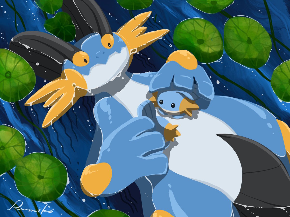 VertLapin96's tweet photo. 見守りラグラージ🫧

 #ポケモン版深夜の真剣お絵描き60分一本勝負 https://t.co/TItkx3zJzb