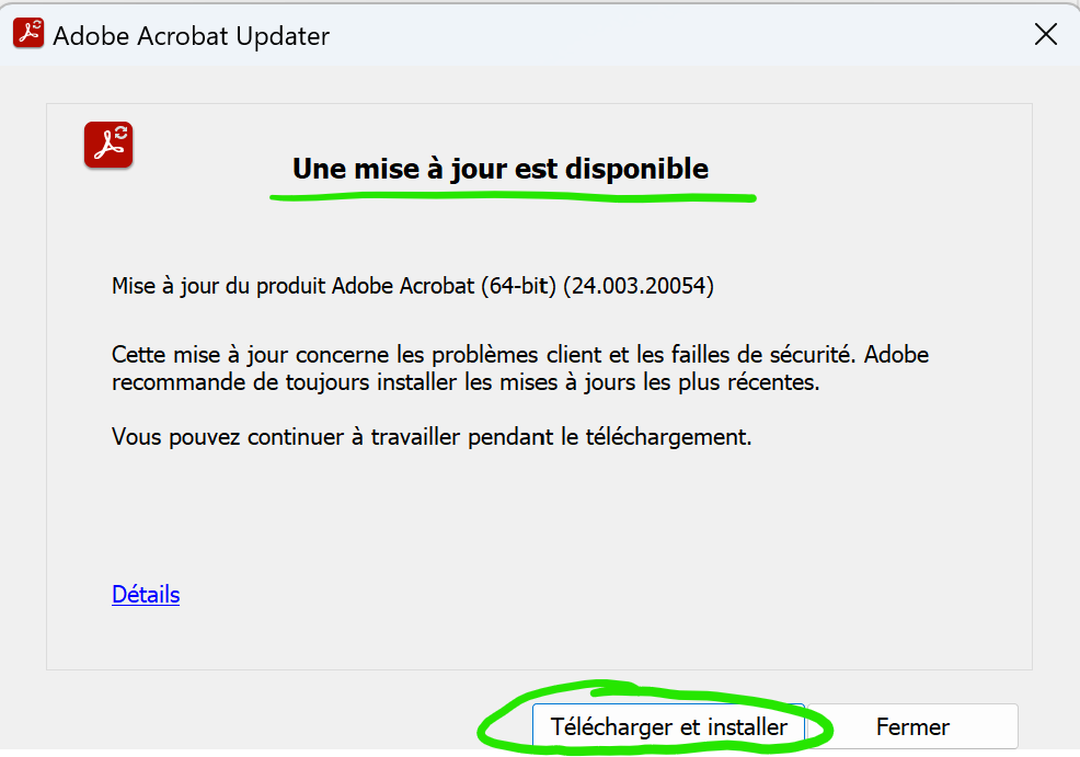 patrickroyerBZH's tweet photo. Vulnérabilité dans Adobe Acrobat💣=> Pensez à réaliser votre mise à jour ...   😉 https://t.co/hoUthWhnee
