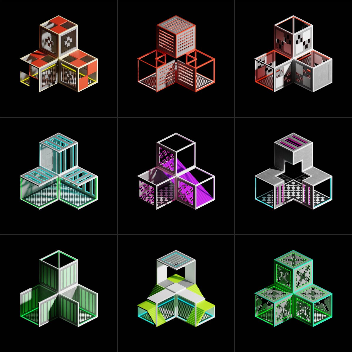 untitledxyz_'s tweet photo. QR code mask patterns  ✜  modular logic for 3D forms, façades &amp; apertures https://t.co/Jkvv0fkG7H
