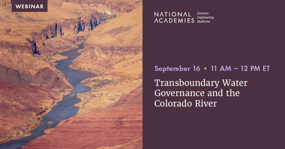 The #ColoradoRiver is crucial to the southwestern U.S. and northwestern Mexico but faces many ecological and political challenges.

Learn about the 75+ year transboundary relationship regarding #WaterGovernance for the Colorado River on September 16: ow.ly/35aq50TjpKF