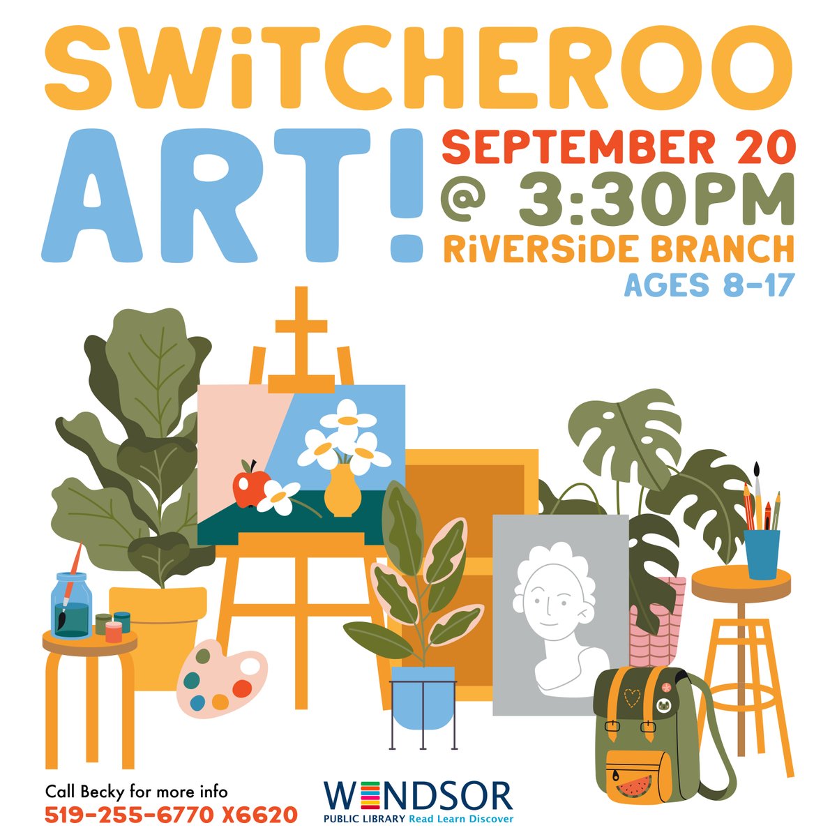 Come participate in a group art project! Artists will have only a short amount of time to add something special to a piece of art before passing it to the next person. Everyone will take home a unique piece of art.