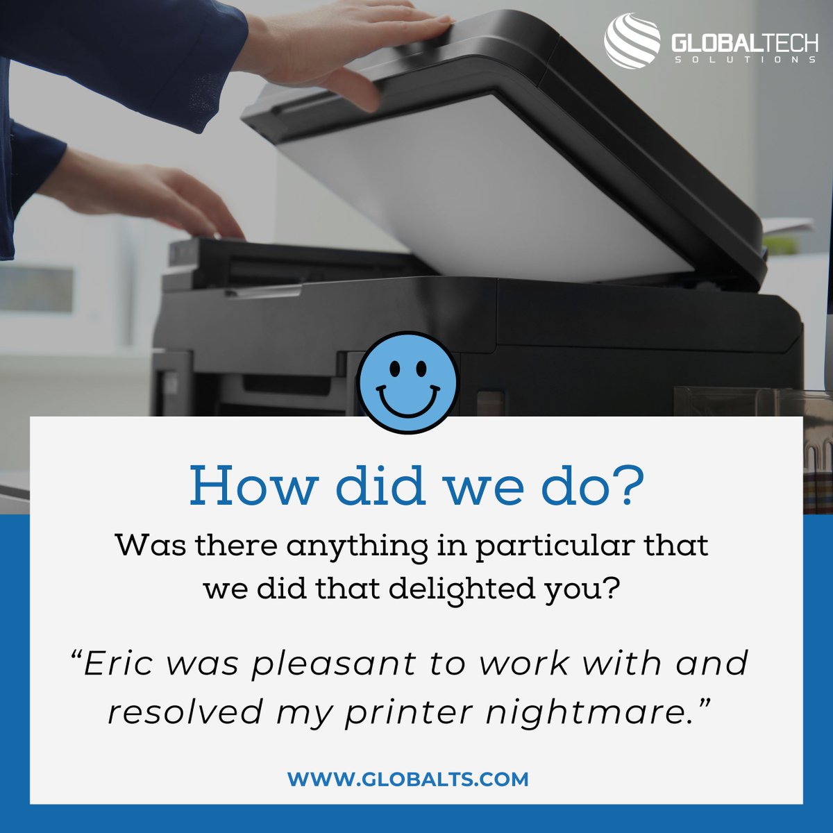 globaltsllc's tweet image. We are dedicated to providing exceptional service, and it&apos;s wonderful to know when we&apos;ve made a positive impact! 🔗globalts.com
#globaltechsolutions#testimonial #clientfeedback #howdidwedo #testimonialthursday #welovewhatwedo #managedIT #ITsupport #MSP