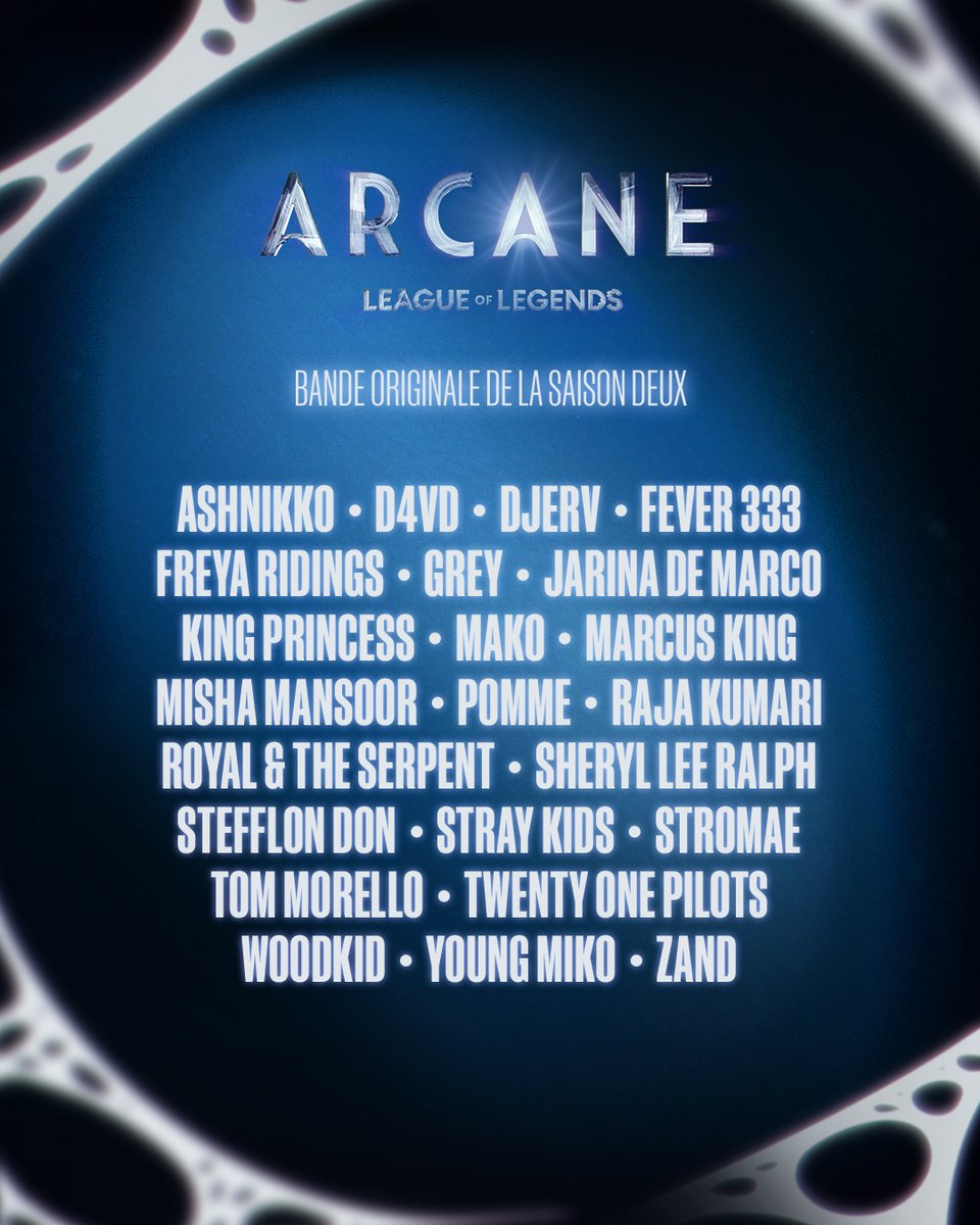 Fin de la chasse, voici la liste des artistes qui seront présents sur la bande originale de la saison deux d’#Arcane 🎶