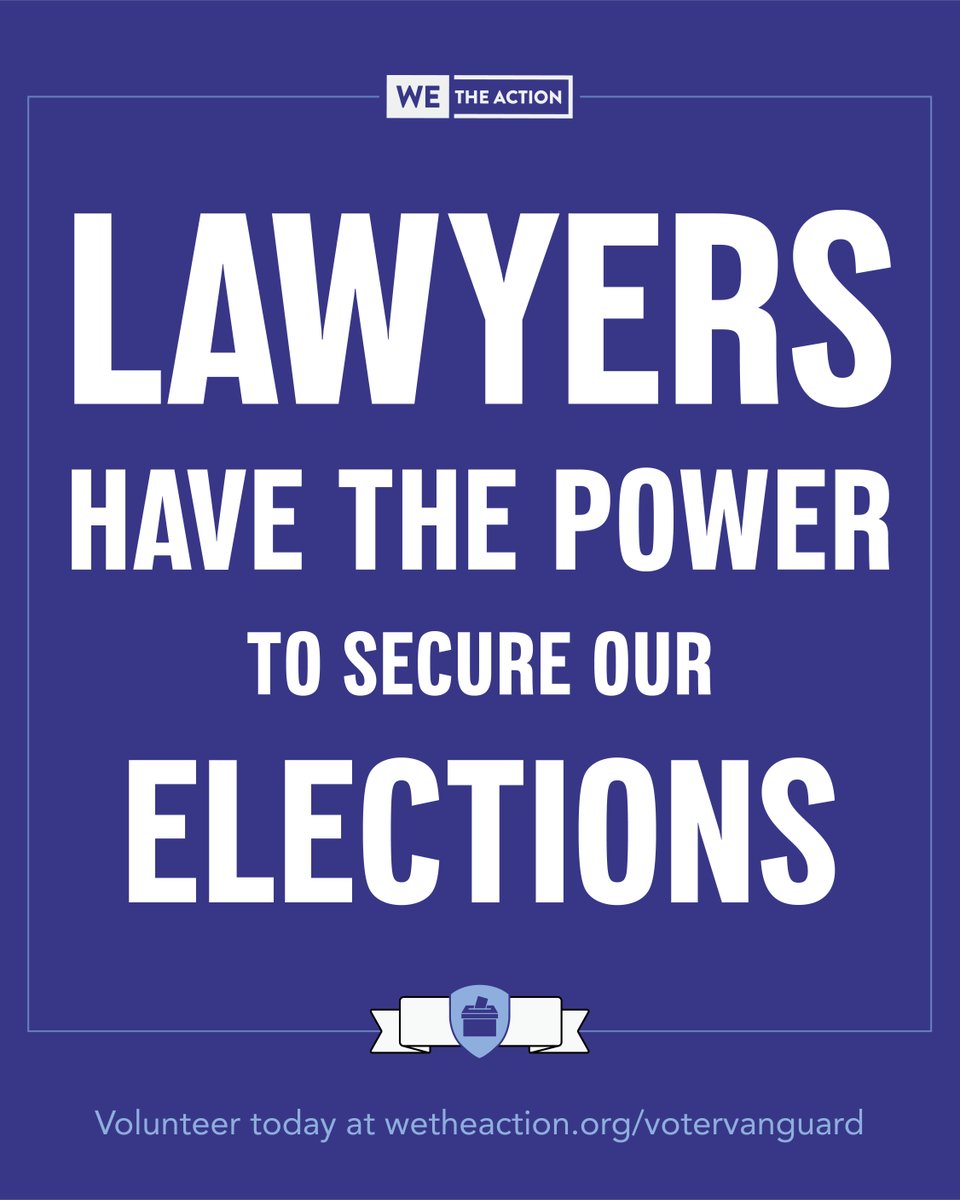 VotingIsLocal's tweet photo. Election season is here, and lawyers have the power to make a difference ⚖️💪

@WeTheAction needs volunteers to educate voters about their rights, support election administrators, combat voter purges, and more. Join the Voter Vanguard today at https://t.co/8ewR3H94s6! https://t.co/HUnVbVGcys