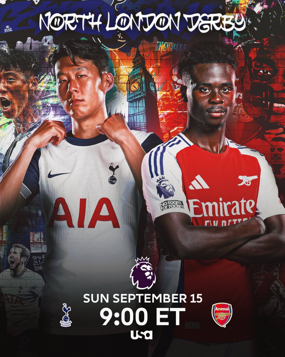 PLinUSA's tweet photo. Spurs. Arsenal. 

The fight for North London resumes this Sunday 💥 https://t.co/bSOkWbWpPu