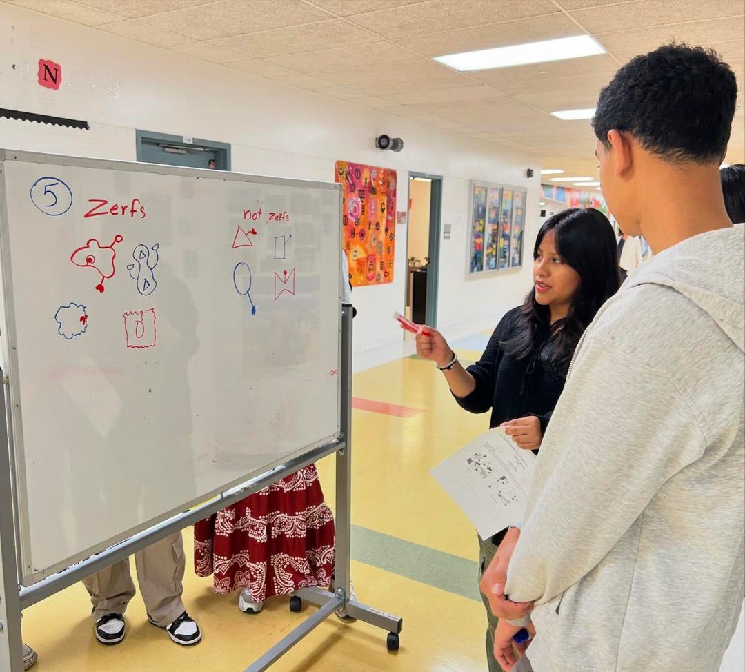 SuptCheng_CIOB's tweet image. Curiosity sparked in Semia’s Geometry class today at @mchslagcc with questions like, "What is a widget? What is a Zerf?" Students learned the importance of precise definitions in mathematics and beyond. 🔍📐 A great reminder that clarity is key! #GeometryClass #CriticalThinking