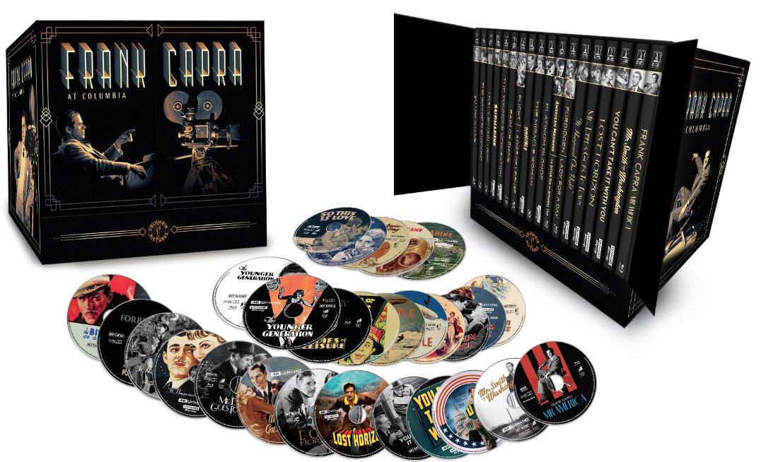 Highdefwatch's tweet image. JUST IN TIME for the Holiday season, @SonyPictures releases a massive FRANK CAPRA AT COLUMBIA COLLECTION with 20 films and Nine in 4K @UltraHDBluray on Nov. 19 - the NEW 4K titles: SUBMARINE (1928), THE YOUNGER GENERATION (1929),  DIRIGIBLE (1931) (all three SDR), PLATINUM BLONDE…