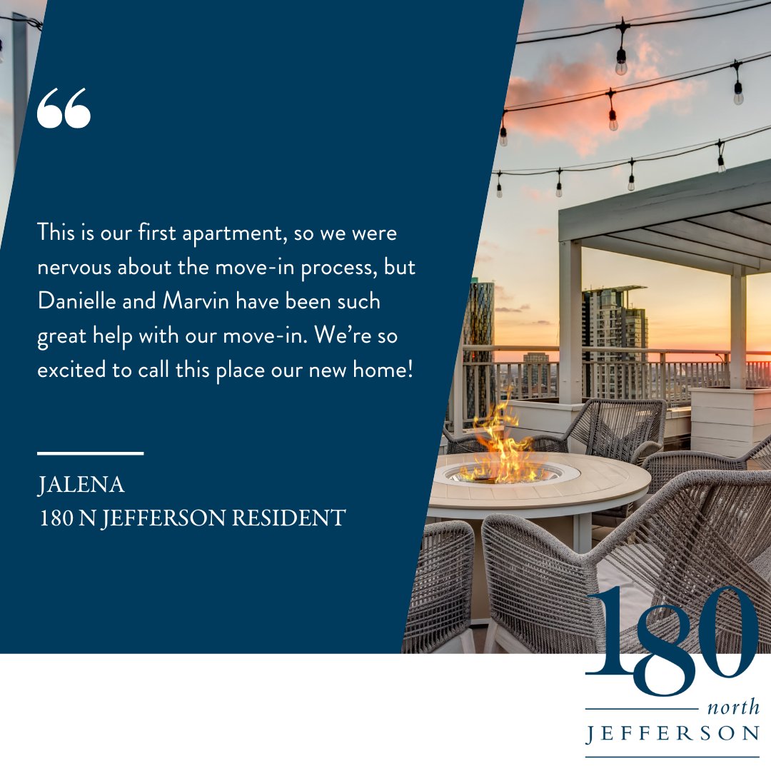180NJefferson's tweet photo. The verdict is in...

Discover what our amazing residents have to share about life at 180. 💬

#live180 #chicago #westloopliving #westloopchicago #chicagoapartments #westloop #downtownchicago #fultonmarket #willowbridgepc #wearewillowbridge https://t.co/8EouVdXCPH