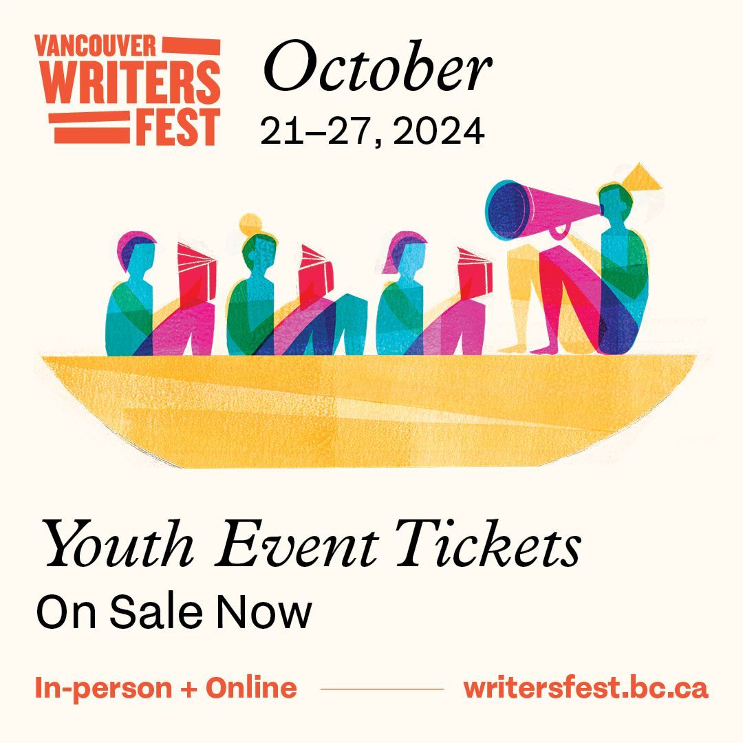 Hey teachers, educators, and parents! Tickets for youth events at #VWF2024 are on sale now. 

The Vancouver Writers Fest returns from October 21–27, with 25 youth events for students from grades K–12. 

Explore the lineup and book your tickets now: writersfest.bc.ca/2024-festival-…