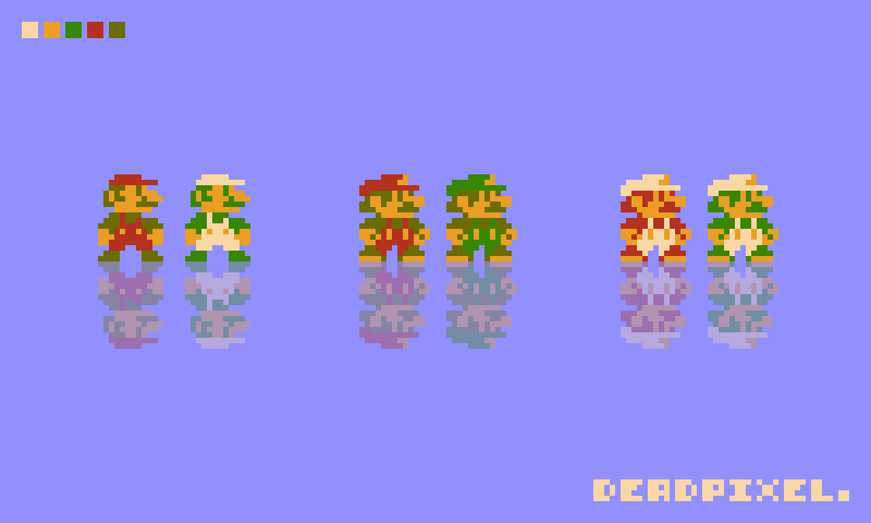 DeadPixels_Art's tweet photo. Some super mario bros. resprites #mario #luigi #mariobros #supermario #supermariobros #pixelart #ドット絵 https://t.co/XcHdPTinn5