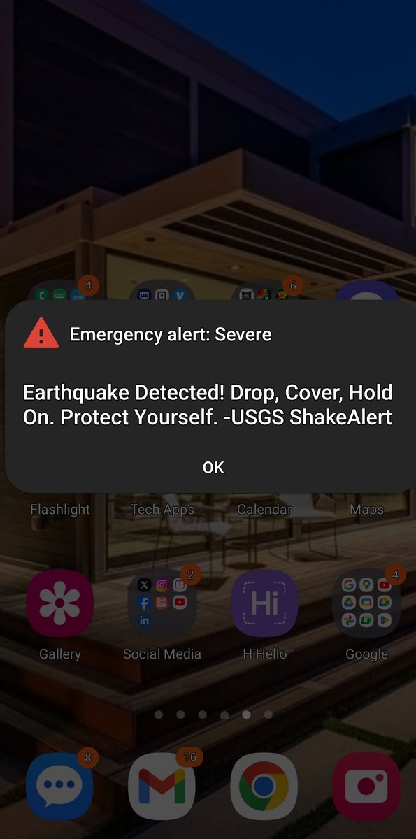 JayDobensky's tweet photo. #brealing #breakingnews #thursday #earthquake #Malibu  #losangeles #california #didyoufeelit #letusknow

4.7 magnitude shaker at 7:28AM in the Santa Monica Mountains, appr 5mi from Malibu, at a depth of appr 7.2mi. Strong shaker in the Beverly Hills area. Phones alerts did work. https://t.co/VqC1whbVEx