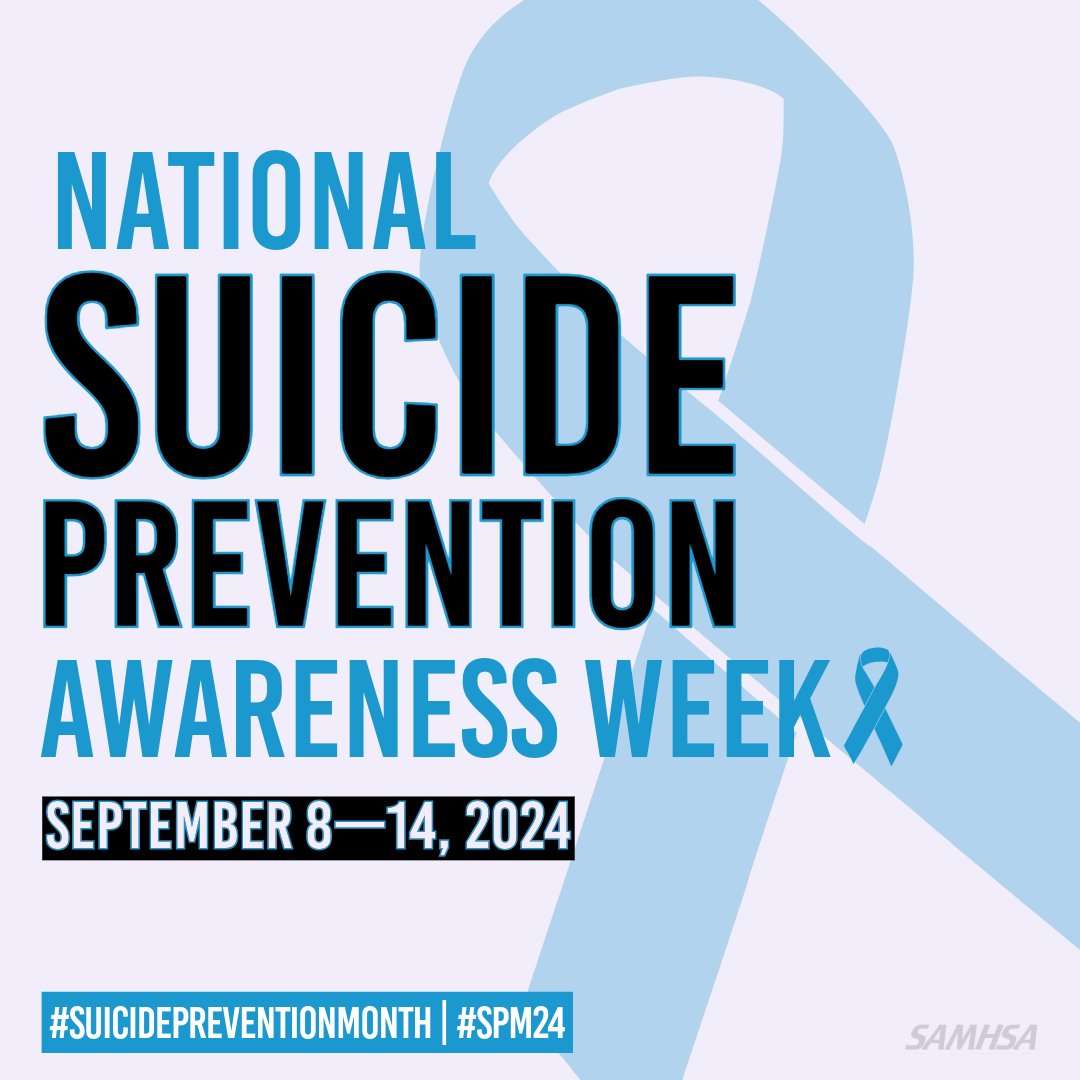 This week is #SuicidePreventionWeek

You can help reduce the risk for #suicide in your community. Learn how to talk to someone who is considering suicide with these action steps: samhsa.gov/mental-health/… #SPM24 #SuicidePreventionWeek