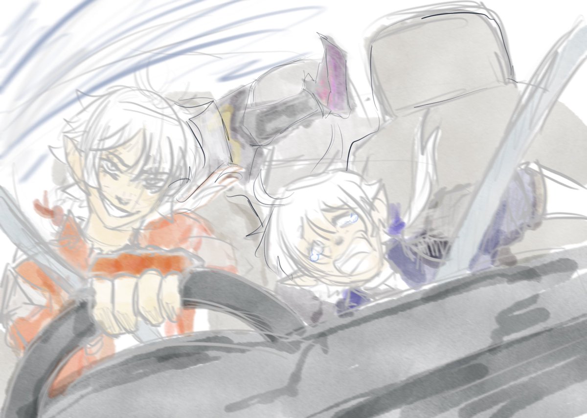 Capri502ART's tweet photo. had a vision last night #ffxiv #FFXIVART #alisaie #alphinaud #estinien https://t.co/wLIUgwQlDL