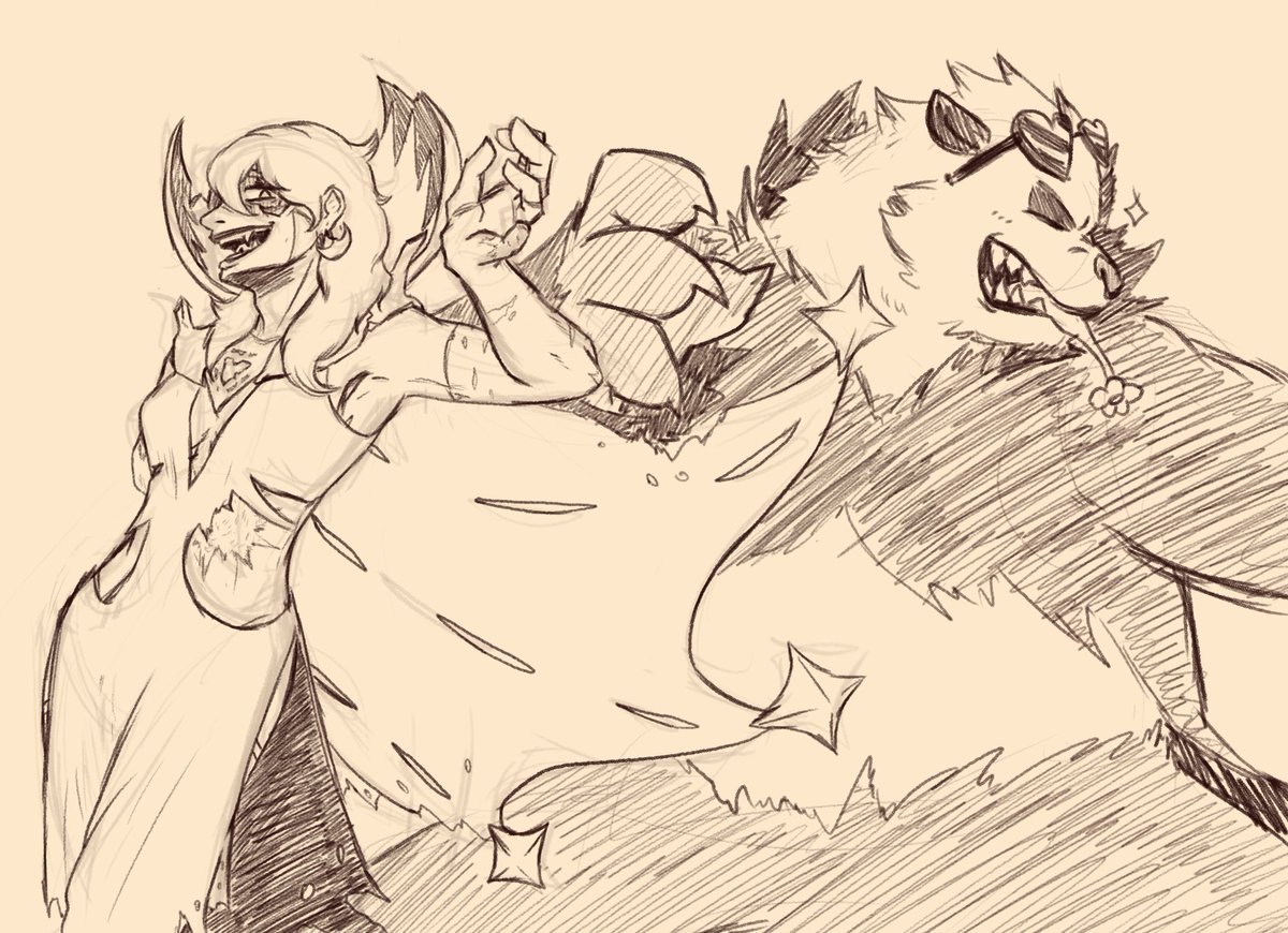 RealDogaressa's tweet image. Cooling down before getting ready to draw, hopefully I haven&apos;t posted this doodle of Luc in her alt. Interceptor form and her beloved Pangoro (I have memory problems have mercy)

#pokemon #pokemonoc #pangoro