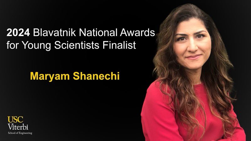 USC Viterbi School (@uscviterbi) on Twitter photo Congratulations to Professor <a href="/MaryamShanechi/">Maryam Shanechi</a> for being named a <a href="/BlavatnikAwards/">Blavatnik Awards</a> National Finalist for the second year in a row.
The award honors "America’s most innovative young faculty-rank scientists and engineers".
<a href="/NYASciences/">NYAS</a>
Link: viterbischool.usc.edu/news/2024/09/m… Congratulations to Professor <a href="/MaryamShanechi/">Maryam Shanechi</a> for being named a <a href="/BlavatnikAwards/">Blavatnik Awards</a> National Finalist for the second year in a row.
The award honors "America’s most innovative young faculty-rank scientists and engineers".
<a href="/NYASciences/">NYAS</a>
Link: viterbischool.usc.edu/news/2024/09/m…