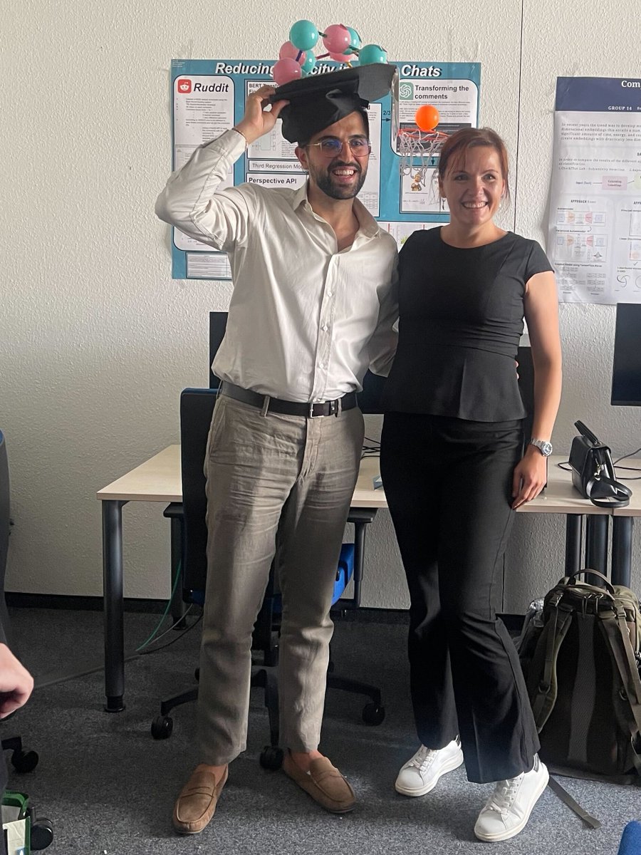 lucie_nlp's tweet image. So happy and proud of the first two #PhD birds of @CaisaLab that left our nest this summer with flying colors! @JoanPlepi on Dynamic User Representations and Personalization in #NLP, @AllieLahnala on Operationalizing Empathic and Supportive Communication in #NLP. Well #PhDone !!