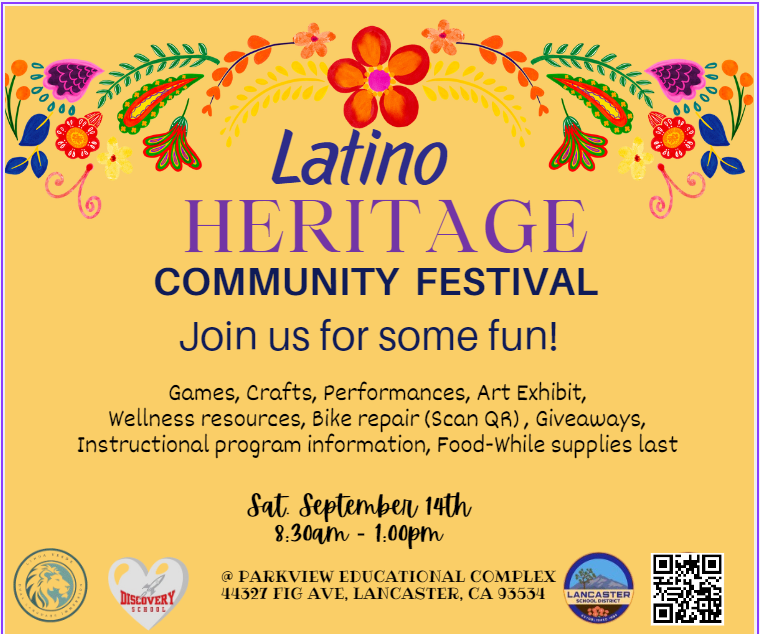 lancsd_av's tweet photo. Join us this Saturday, September 14 from 8:30am- 1:00pm to our 2nd Annual Latino Heritage Community Festival! There will be many wellness and community resources for all, don't miss out!📷 https://t.co/Peb5fySa7I