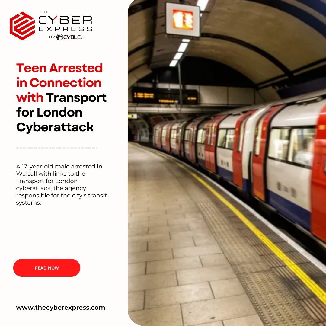 A 17-year-old has been arrested for a September 1 cyberattack on Transport for London (TfL). The National Crime Agency (NCA), in collaboration with NCSC and TfL, is investigating. 

Read here: thecyberexpress.com/teen-arrest-tr…

#Cybersecurity #TfL #CyberAttack #NCA #NCSC #TechNews