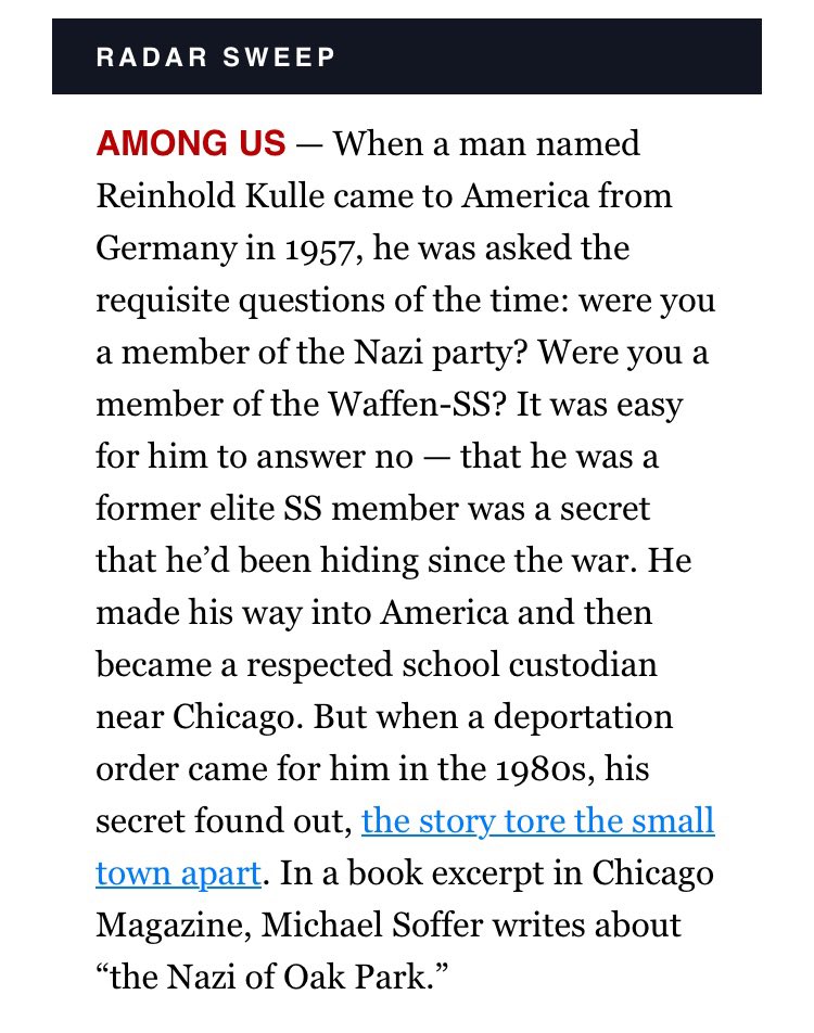 Mike Soffer (@mikesoffer) on Twitter photo “Our Nazi” highlighted in <a href="/politico/">POLITICO</a>! Thanks to <a href="/UChicagoPress/">UChicagoPress</a> and <a href="/ChicagoMag/">Chicago magazine</a> for sharing this history! The book is available on Amazon and from the Press. “Our Nazi” highlighted in <a href="/politico/">POLITICO</a>! Thanks to <a href="/UChicagoPress/">UChicagoPress</a> and <a href="/ChicagoMag/">Chicago magazine</a> for sharing this history! The book is available on Amazon and from the Press.