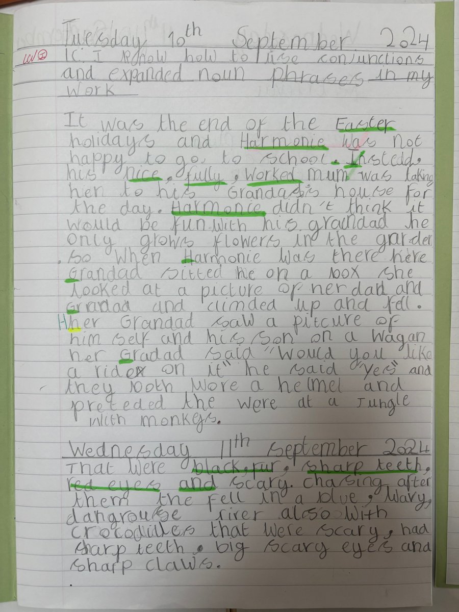 class8stmarys's tweet photo. This week in Class 8 we have revisited our English knowledge from Key Stage 1. We have written a narrative around the short film 'Taking Flight' and written our own character description making sure to include conjunctions and expanded noun phrases. @stmarysderby https://t.co/tDaGWC0UEo