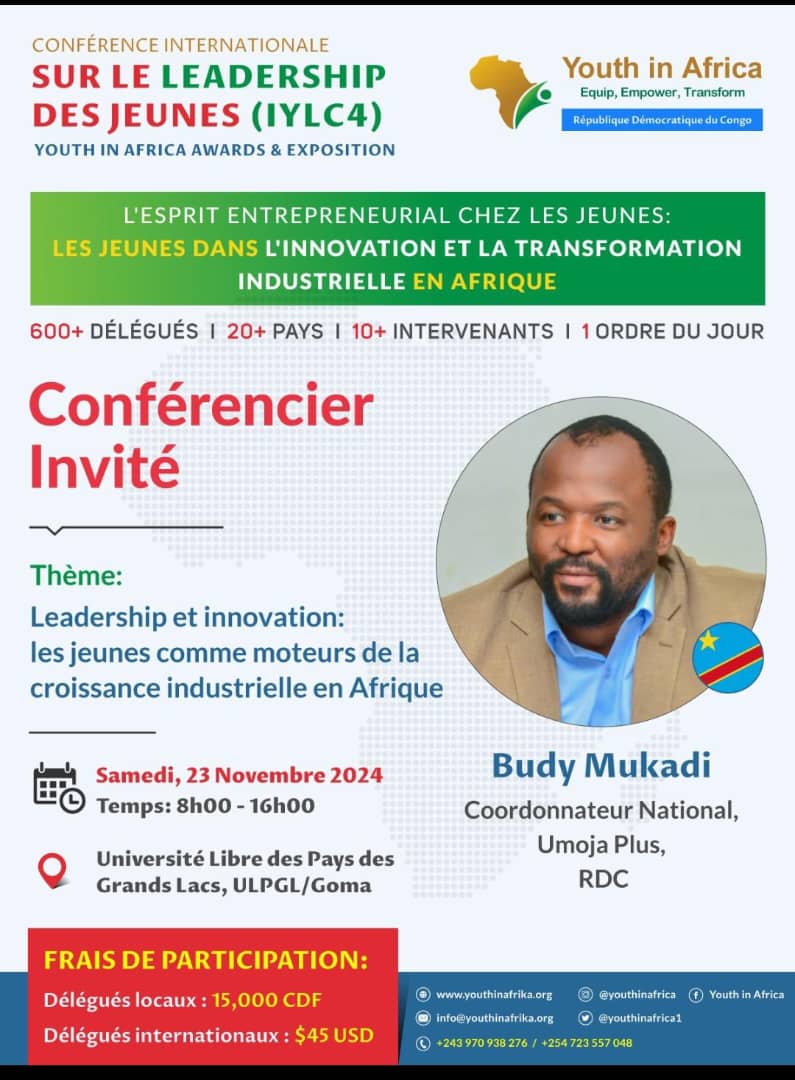 Rendez vous des titans  à ne pas rater. Notre devenir sera fait ce que nous faisons aujourd'hui... 
<a href="/DynamiqueUmoja/">Dynamique Umoja Plus</a> <a href="/PoleInstitute/">Pole Institute</a> <a href="/CnjRDC/">Conseil National de la Jeunesse CNJ-RDC</a> <a href="/BuddyBmukadi/">Buddy B. Mukadi</a> <a href="/JeannotKazumba/">Me. Jeannot Kazumba</a>
