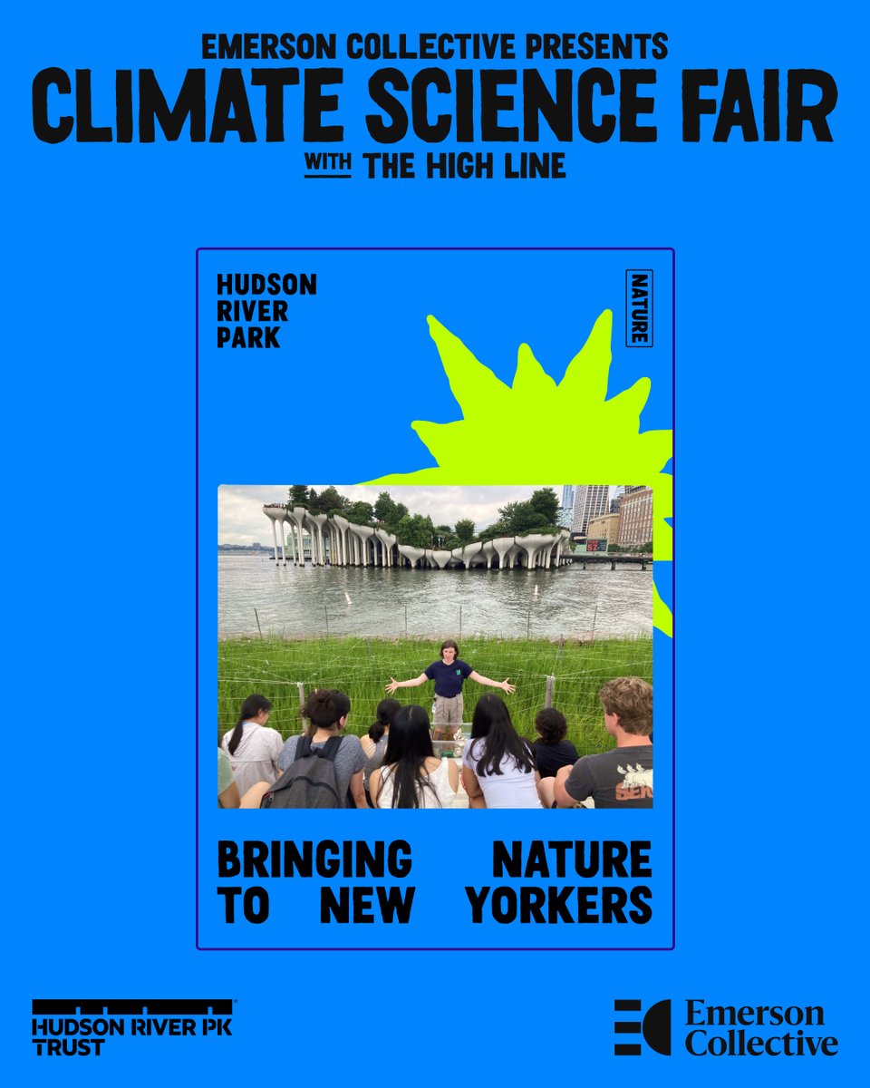 HudsonRiverPark's tweet image. We’re excited to be an exhibitor at @emcollective’s #ClimateScienceFair, taking place on the High Line at W 14 Street from Sept 21 to 23. Visit our booth to learn about how Hudson River Park protects river habitats and builds environmental stewardship. hudsonriverpark.org/visit/events/e…