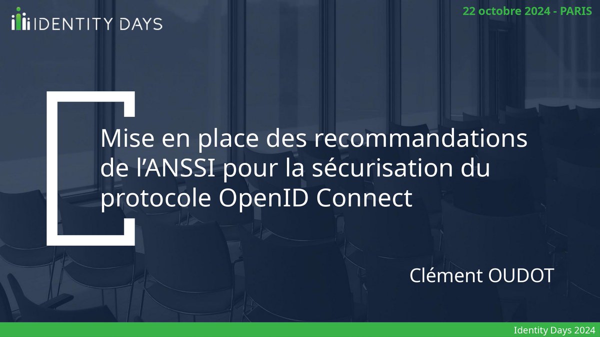 Worteks (@worteks_com) on Twitter photo Vous souhaitez en savoir plus sur le protocole #OpenIDConnect ? Vous voulez mettre en place les recommandations de L’<a href="/ANSSI_FR/">ANSSI</a>  mais ne savez pas par où commencer ?
🔗 identitydays.com/schedule/mise-…
#OpenSource #LogicielLibre Vous souhaitez en savoir plus sur le protocole #OpenIDConnect ? Vous voulez mettre en place les recommandations de L’<a href="/ANSSI_FR/">ANSSI</a>  mais ne savez pas par où commencer ?
🔗 identitydays.com/schedule/mise-…
#OpenSource #LogicielLibre