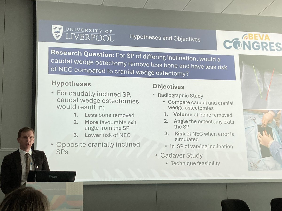 Connie Bowkett-Pritchard (@bowkettcon34945) on Twitter photo Also from the University of Liverpool, Maurice Connaughton presents his research comparing cranial and caudal wedge ostectomy techniques, demonstrating the potential benefits of a caudal technique <a href="/EVJltd/">BEVA Journals</a> <a href="/BEVA_news/">BEVA</a> <a href="/EVJeditor/">Celia Marr</a> Also from the University of Liverpool, Maurice Connaughton presents his research comparing cranial and caudal wedge ostectomy techniques, demonstrating the potential benefits of a caudal technique <a href="/EVJltd/">BEVA Journals</a> <a href="/BEVA_news/">BEVA</a> <a href="/EVJeditor/">Celia Marr</a>