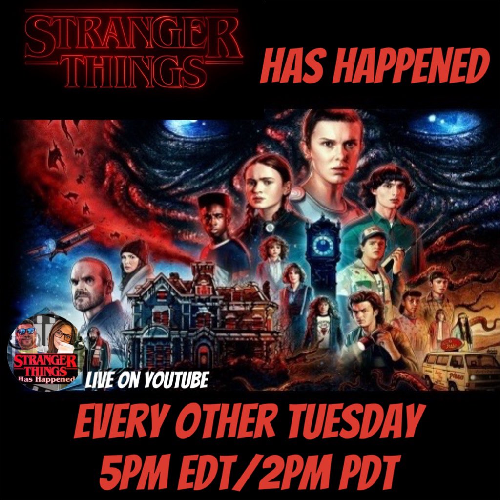 Next Tuesday, hosts Snooch &amp; LG are discussing Netflix hit series Stranger Things Season 4 Chapter 5: The Ninja Project. Join us on our first-watch journey live at Stranger Things Has Happened on YouTube, link in bio.
#strangerthings #strangerthings4 #spookyseason #upsidedown