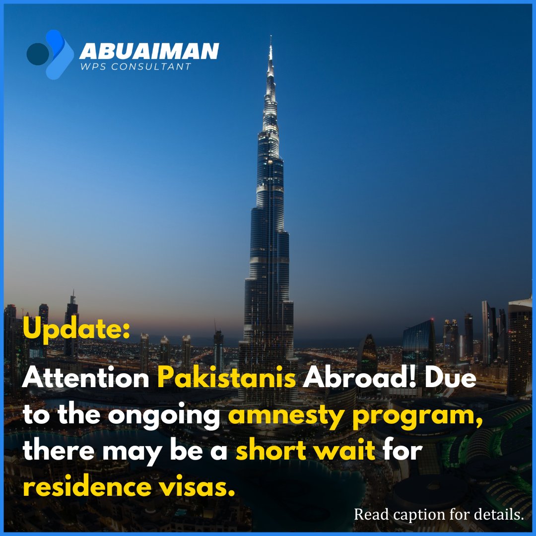 abuaimanwps's tweet image. 🔔 Update for Pakistanis Abroad! 🔔

#PakistanisAbroad #AmnestyProgram #ResidenceVisa #AbuAiman #VisaUpdate